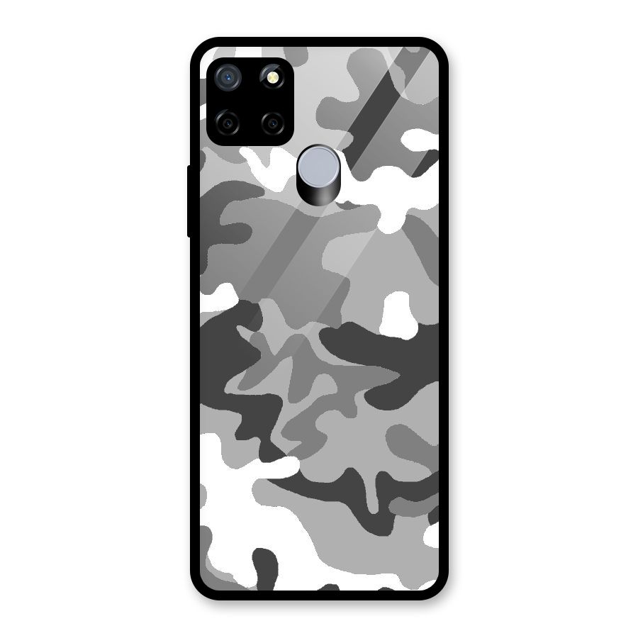 Grey Military Glass Back Case for Realme Narzo 20