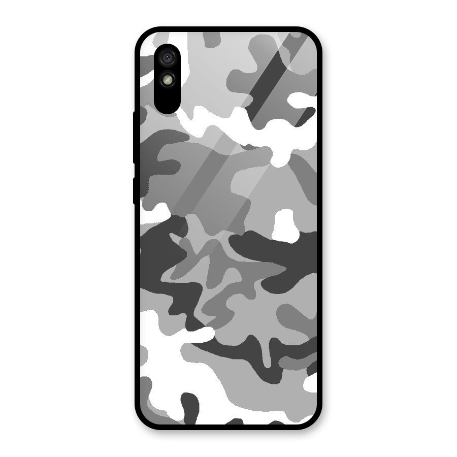 Grey Military Glass Back Case for Redmi 9A