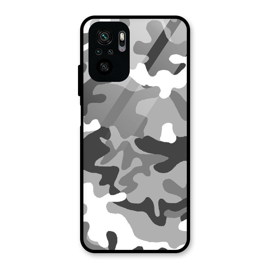 Grey Military Glass Back Case for Redmi Note 10S