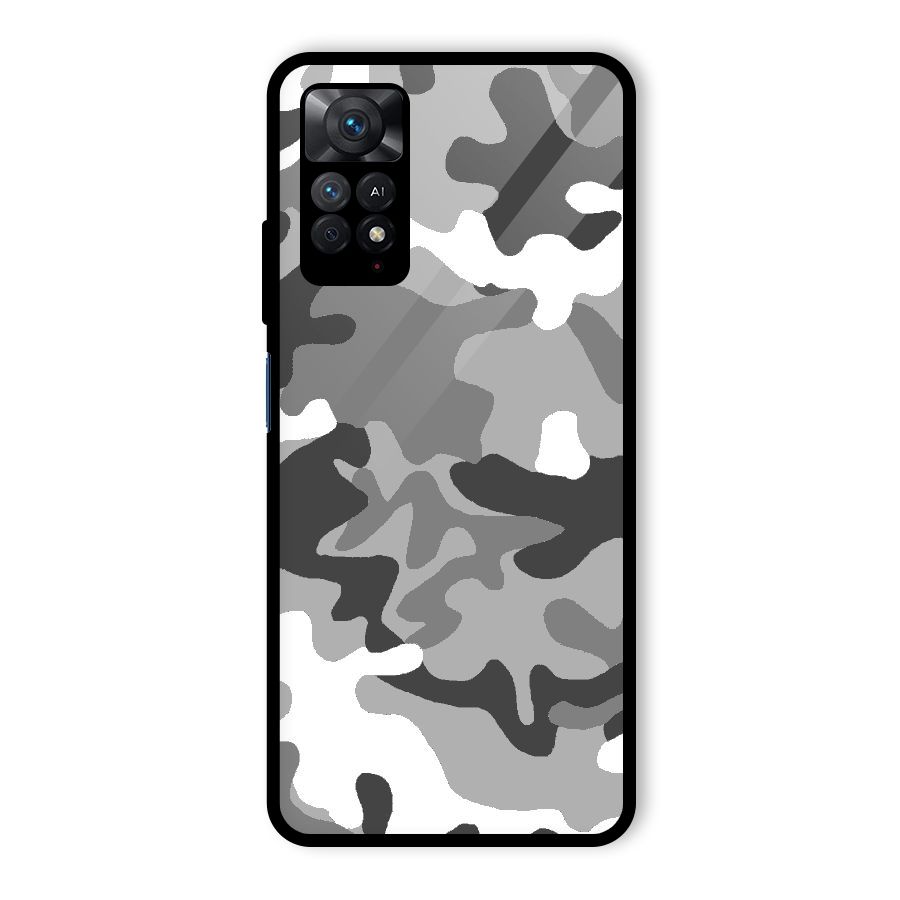 Grey Military Glass Back Case for Redmi Note 11 Pro