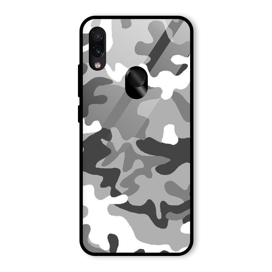 Grey Military Glass Back Case for Redmi Note 7 Pro