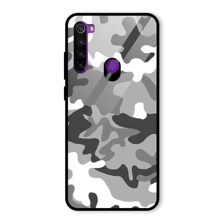 Grey Military Glass Back Case for Redmi Note 8