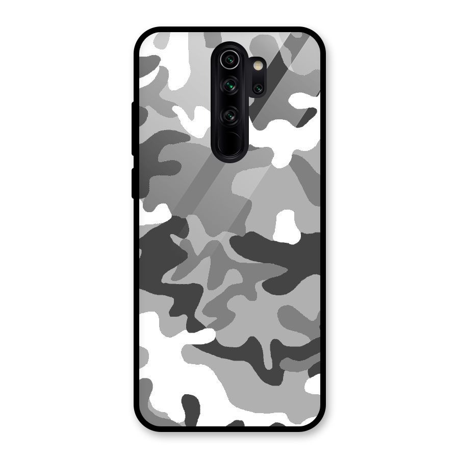 Grey Military Glass Back Case for Redmi Note 8 Pro