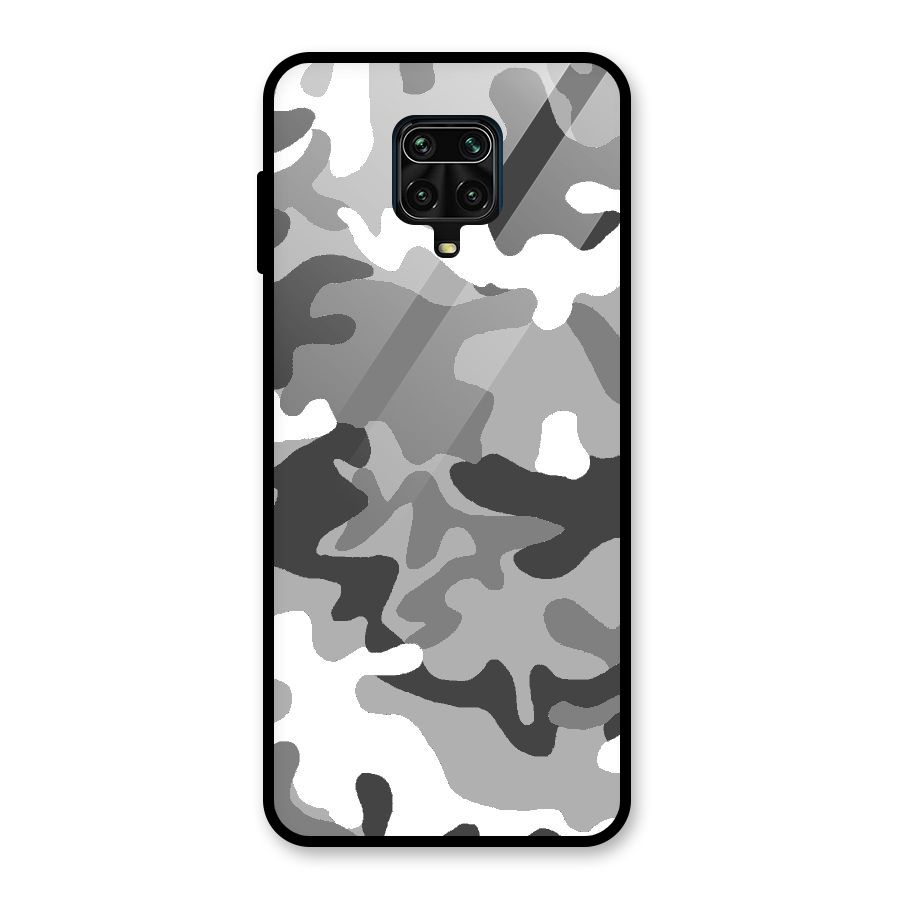 Grey Military Glass Back Case for Redmi Note 9 Pro Max