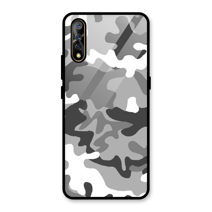 Grey Military Glass Back Case for Vivo S1