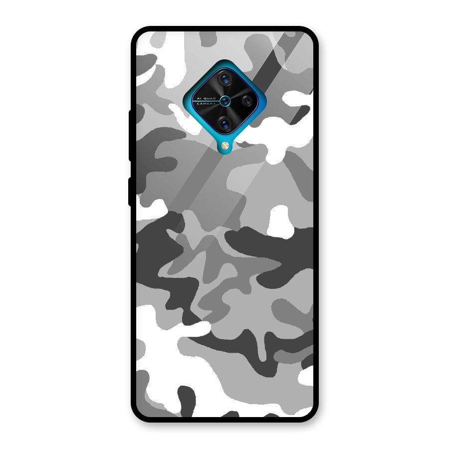 Grey Military Glass Back Case for Vivo S1 Pro