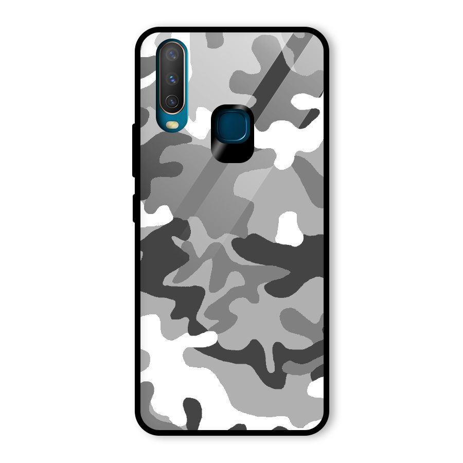 Grey Military Glass Back Case for Vivo U10