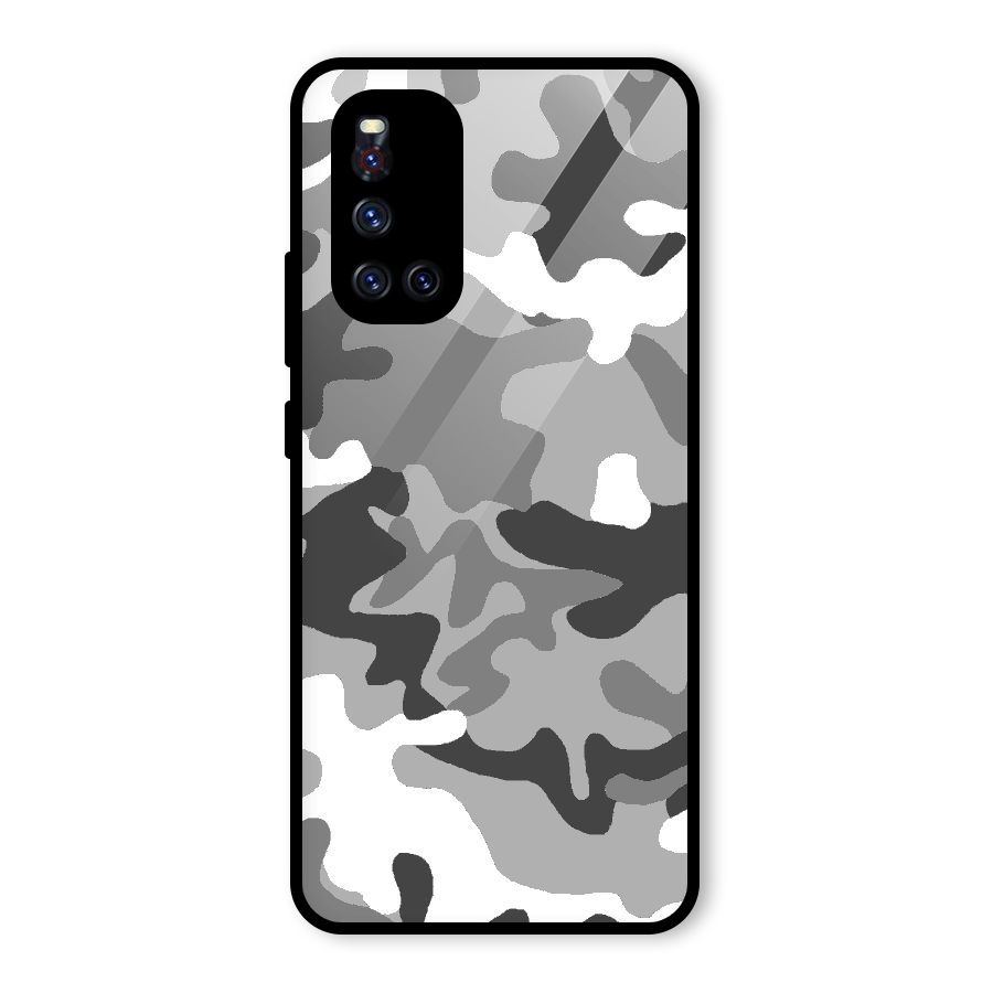 Grey Military Glass Back Case for Vivo V19