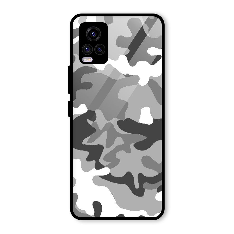 Grey Military Glass Back Case for Vivo V20