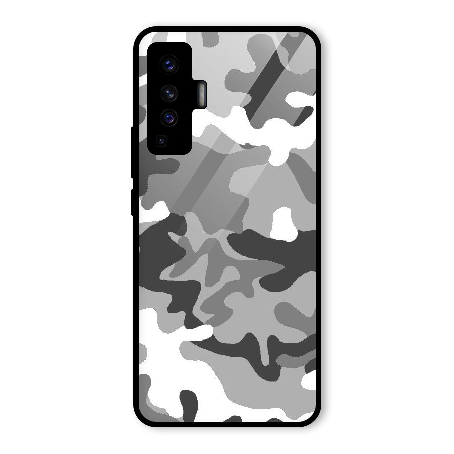 Grey Military Glass Back Case for Vivo X50