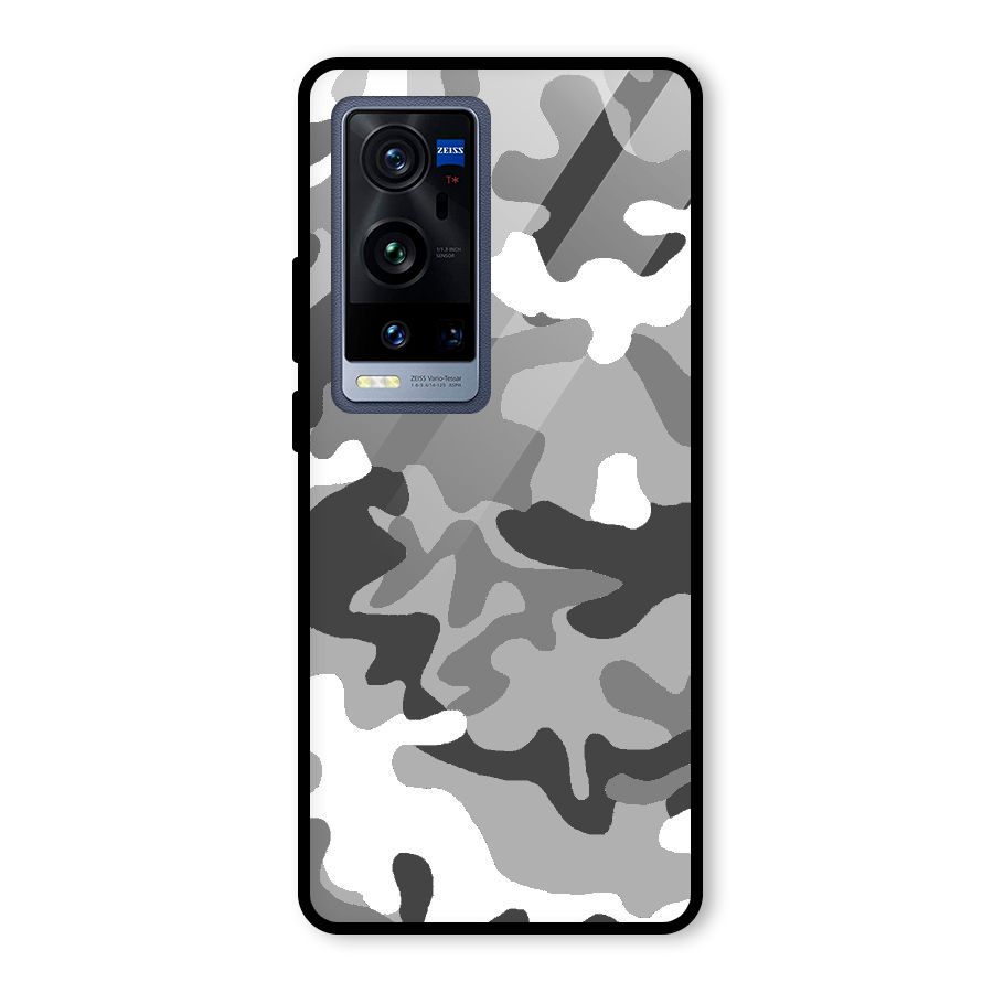 Grey Military Glass Back Case for Vivo X60 Pro Plus
