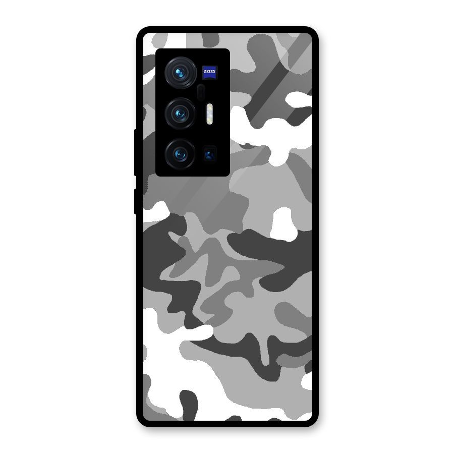 Grey Military Glass Back Case for Vivo X70 Pro Plus
