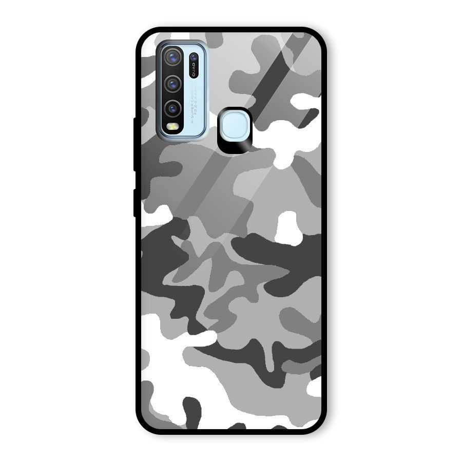 Grey Military Glass Back Case for Vivo Y50
