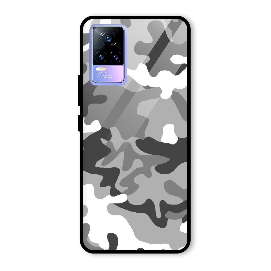 Grey Military Glass Back Case for Vivo Y73