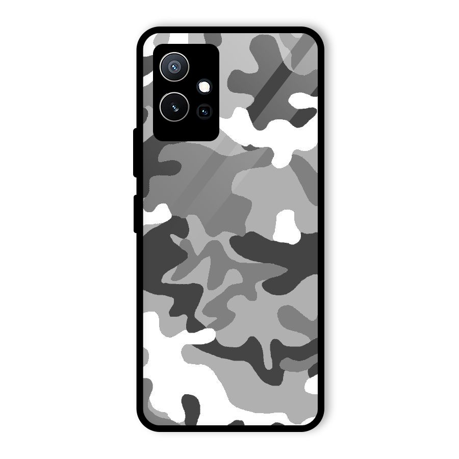 Grey Military Glass Back Case for Vivo Y75 5G