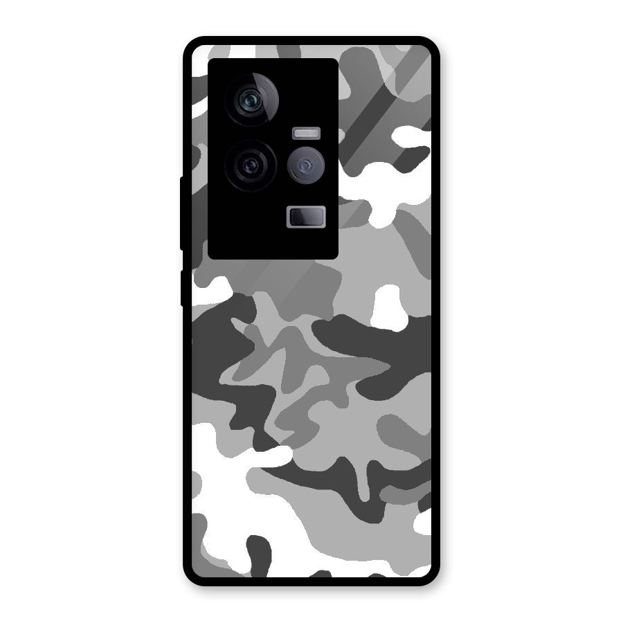 Grey Military Glass Back Case for Vivo iQOO 11 5G