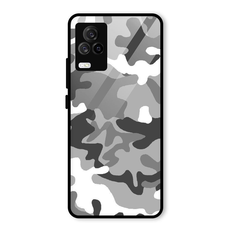 Grey Military Glass Back Case for Vivo iQOO 7 Legend 5G
