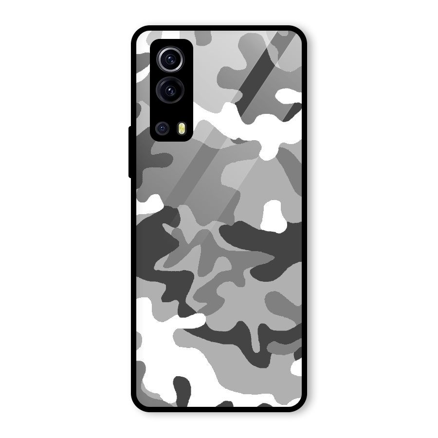 Grey Military Glass Back Case for Vivo iQOO Z3