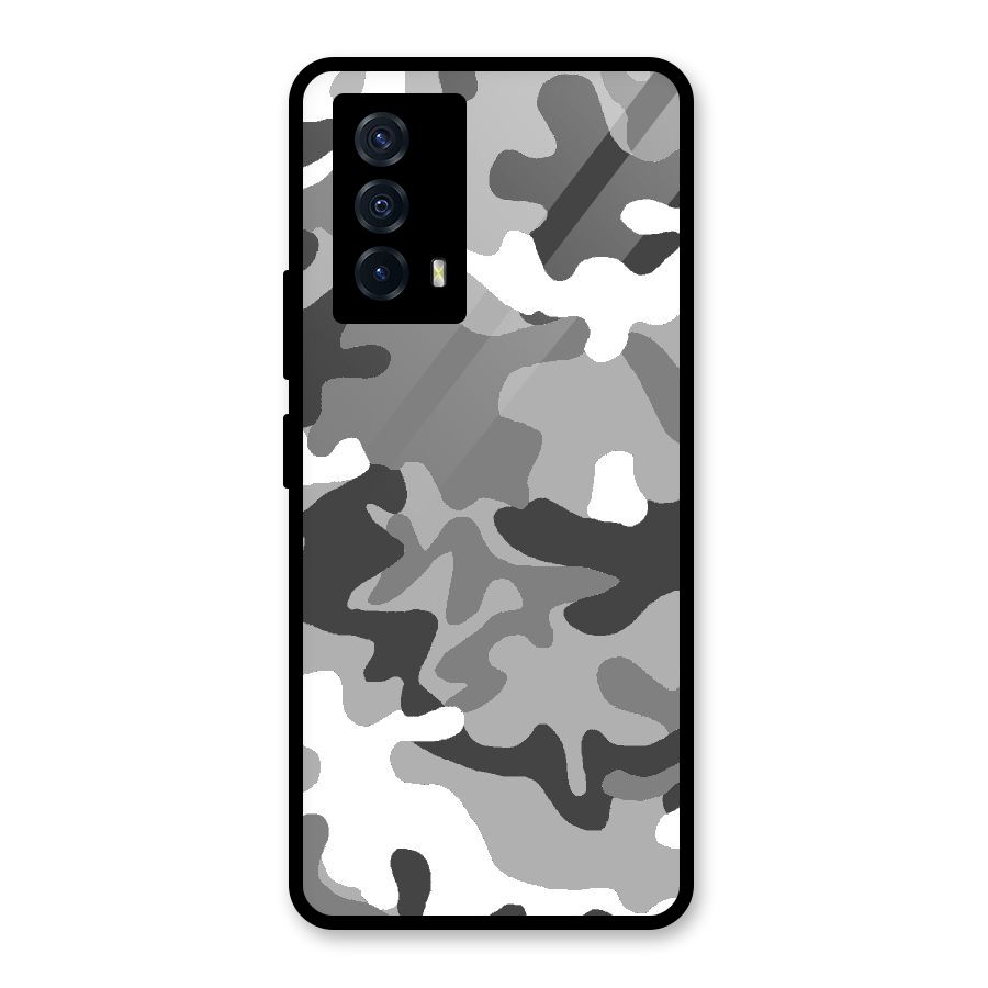 Grey Military Glass Back Case for Vivo iQOO Z5