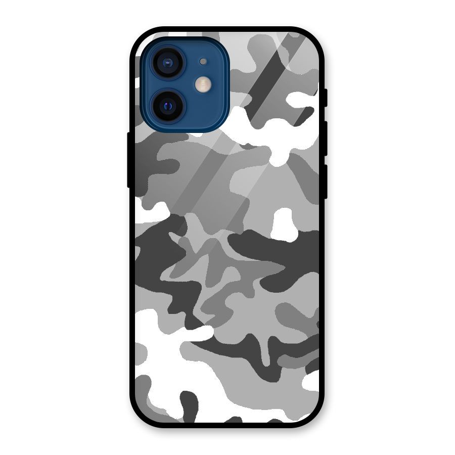 Grey Military Glass Back Case for iPhone 12 Mini