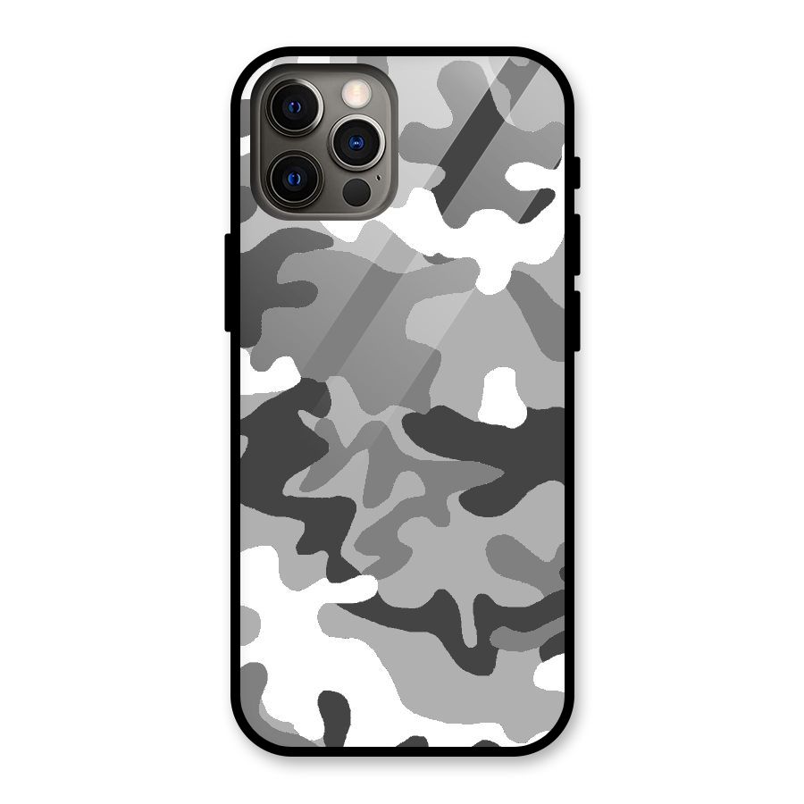 Grey Military Glass Back Case for iPhone 12 Pro