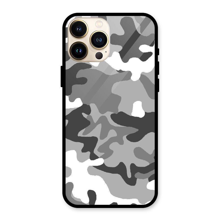 Grey Military Glass Back Case for iPhone 13 Pro Max