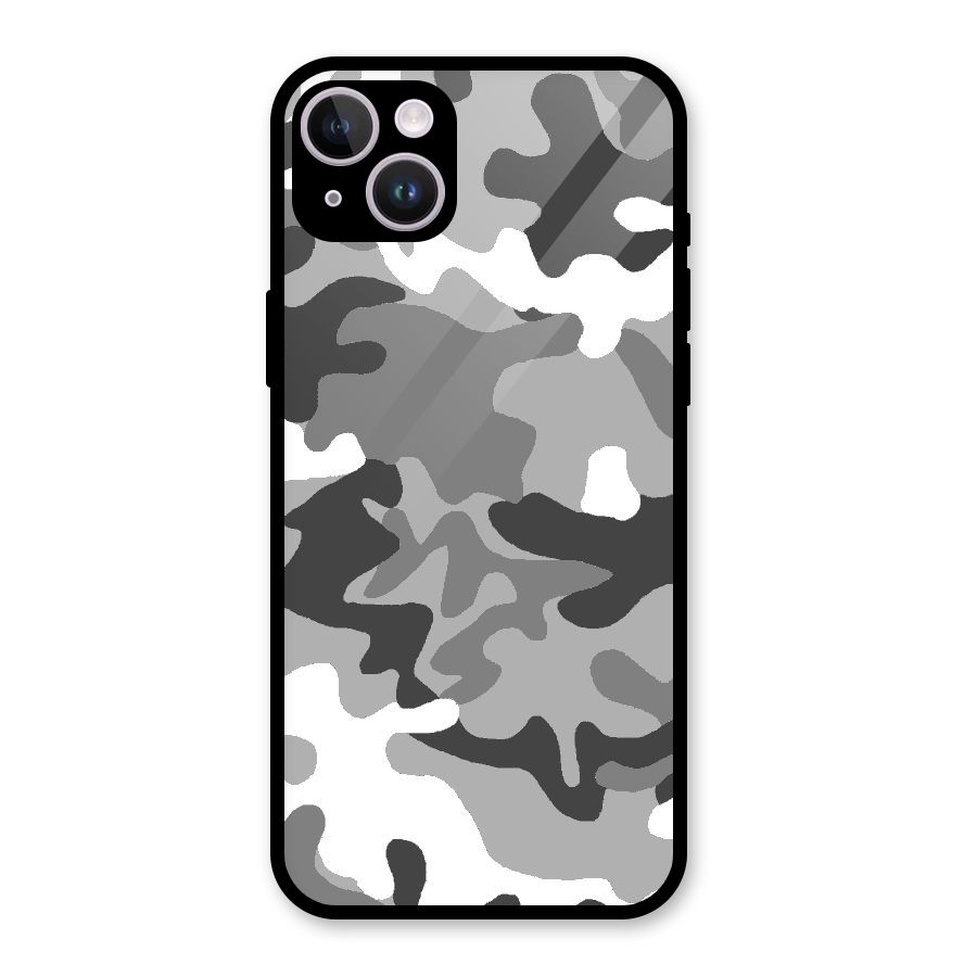 Grey Military Glass Back Case for iPhone 14 Plus