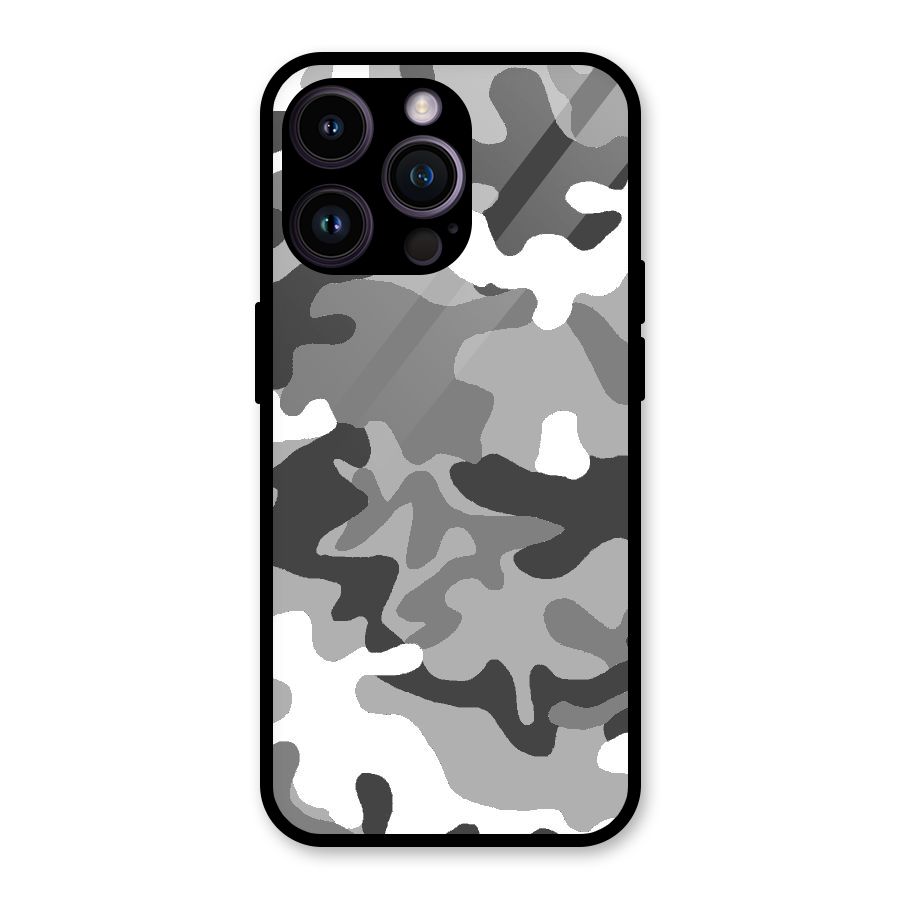 Grey Military Glass Back Case for iPhone 14 Pro Max
