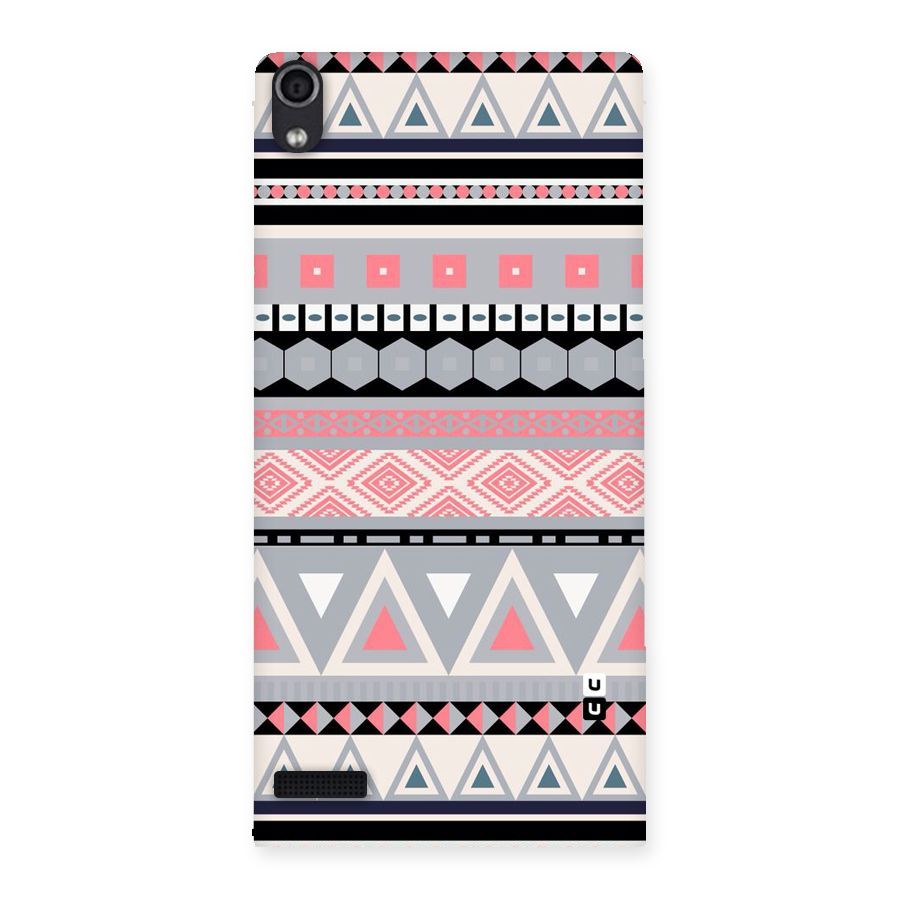 Grey Pink Pattern Back Case for Ascend P6