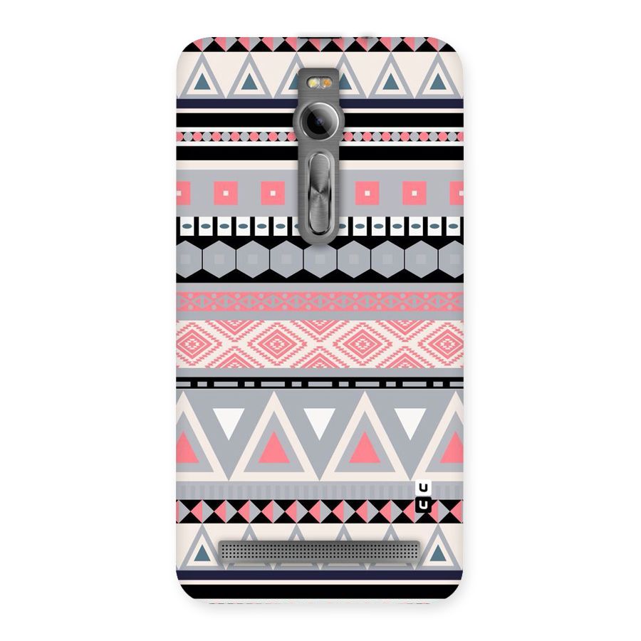 Grey Pink Pattern Back Case for Asus Zenfone 2