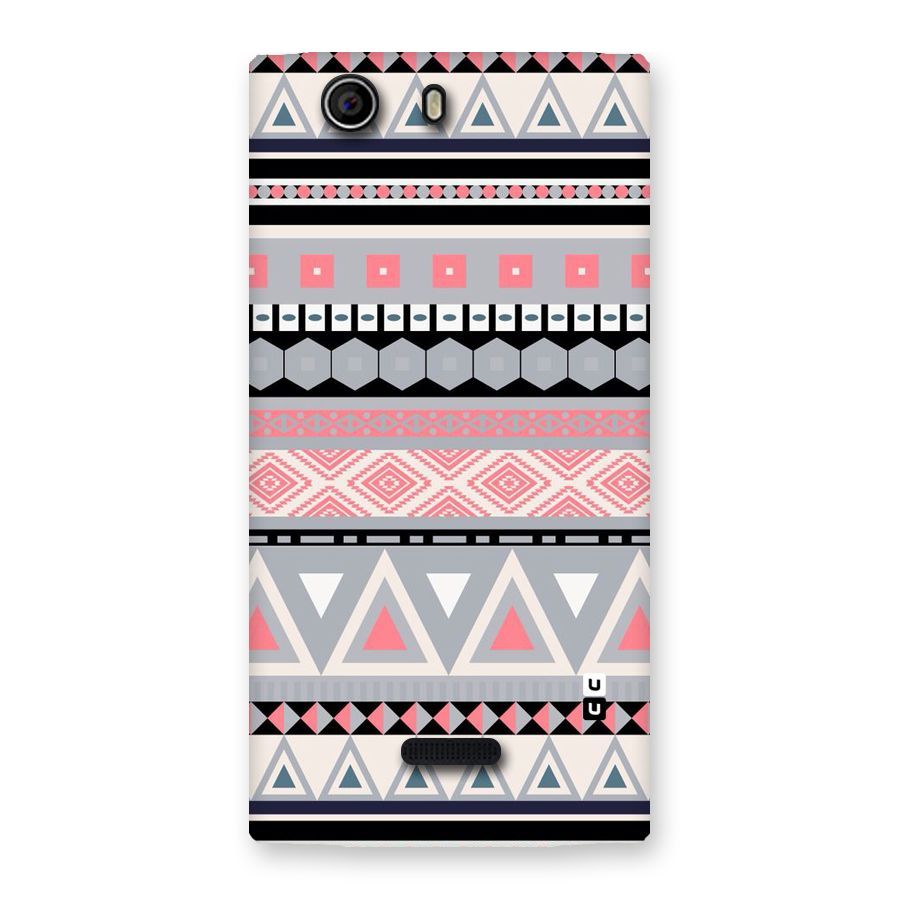 Grey Pink Pattern Back Case for Canvas Nitro 2 E311
