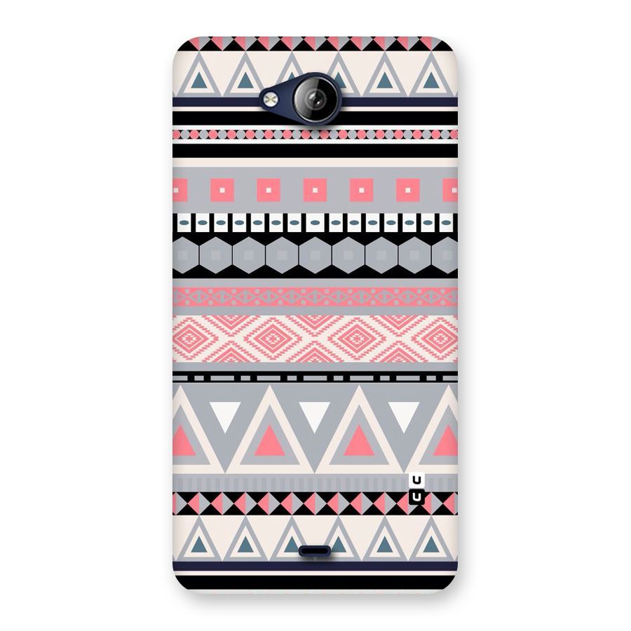 Grey Pink Pattern Back Case for Canvas Play Q355