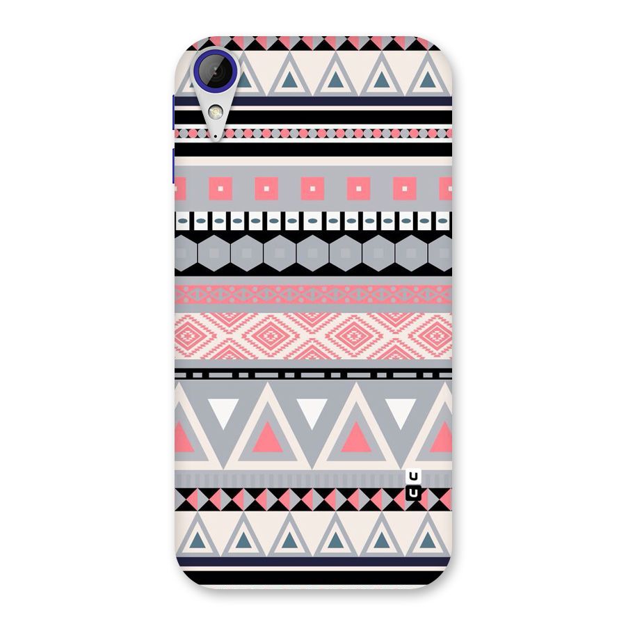 Grey Pink Pattern Back Case for Desire 830