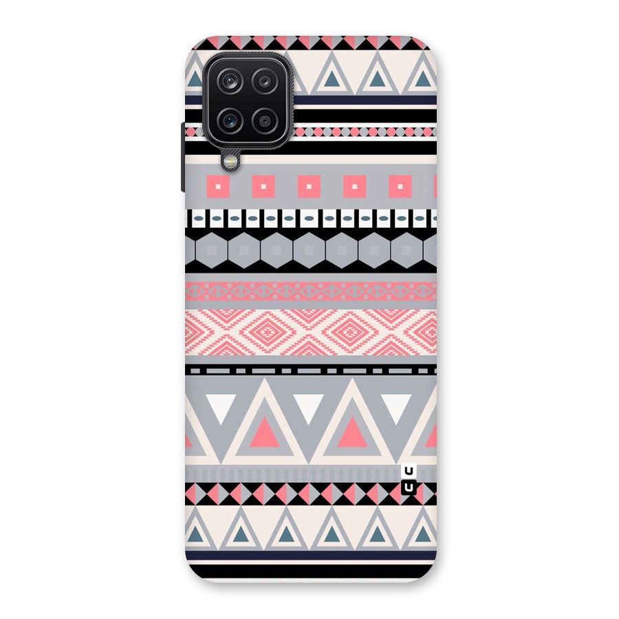 Grey Pink Pattern Back Case for Galaxy A12