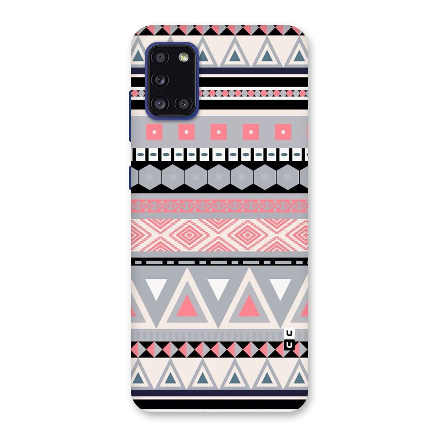 Grey Pink Pattern Back Case for Galaxy A31