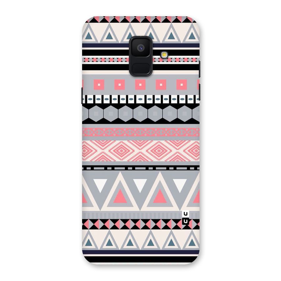 Grey Pink Pattern Back Case for Galaxy A6 (2018)