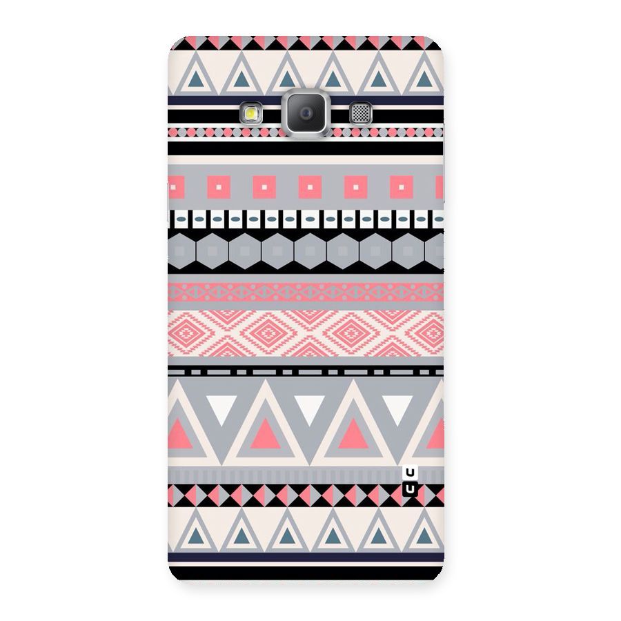 Grey Pink Pattern Back Case for Galaxy A7