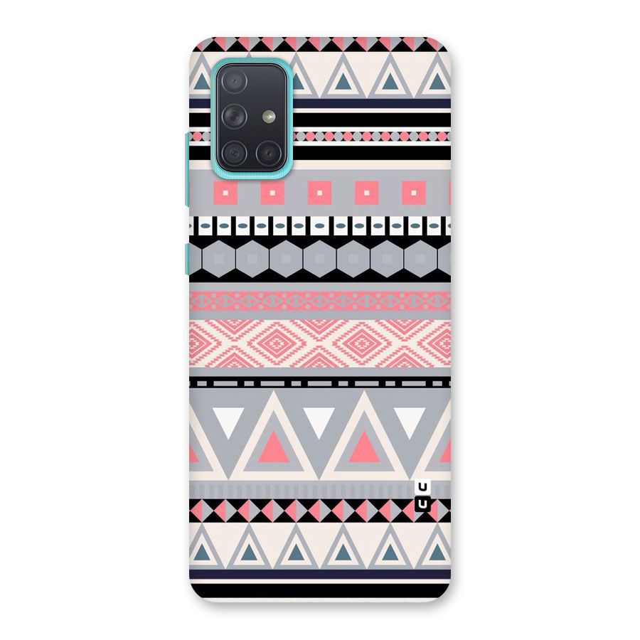 Grey Pink Pattern Back Case for Galaxy A71