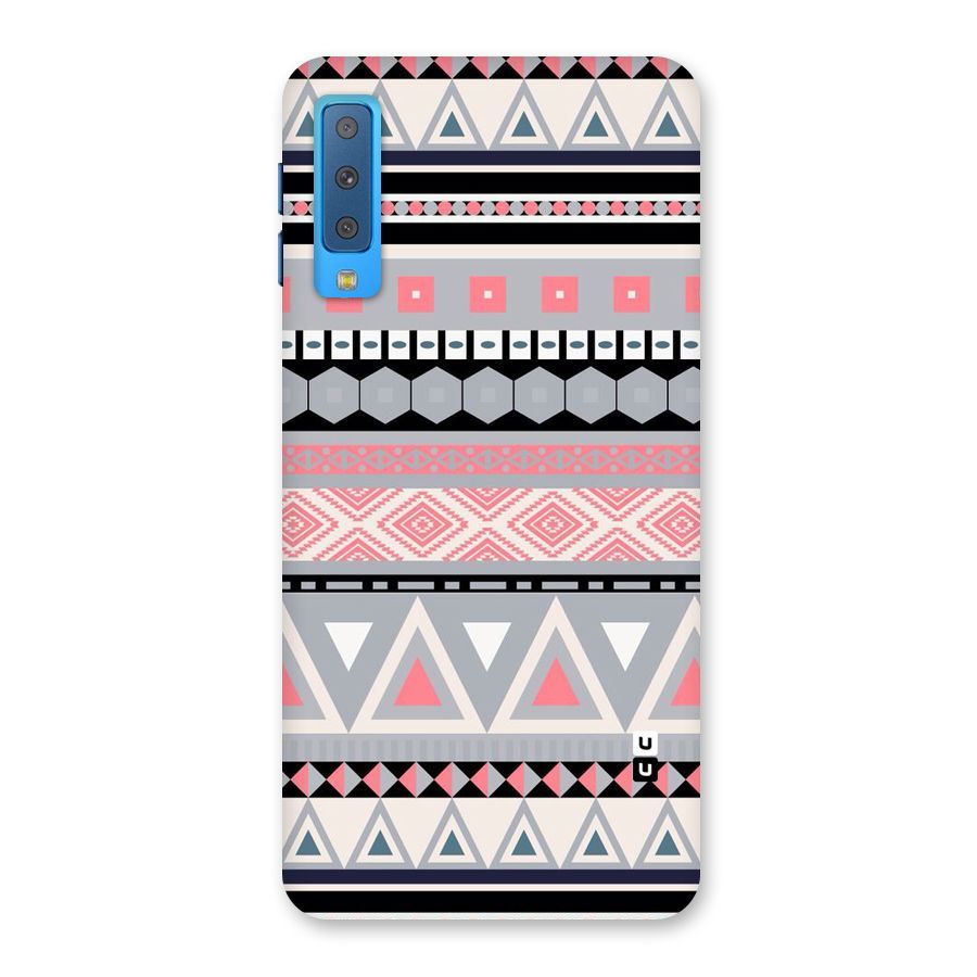 Grey Pink Pattern Back Case for Galaxy A7 (2018)