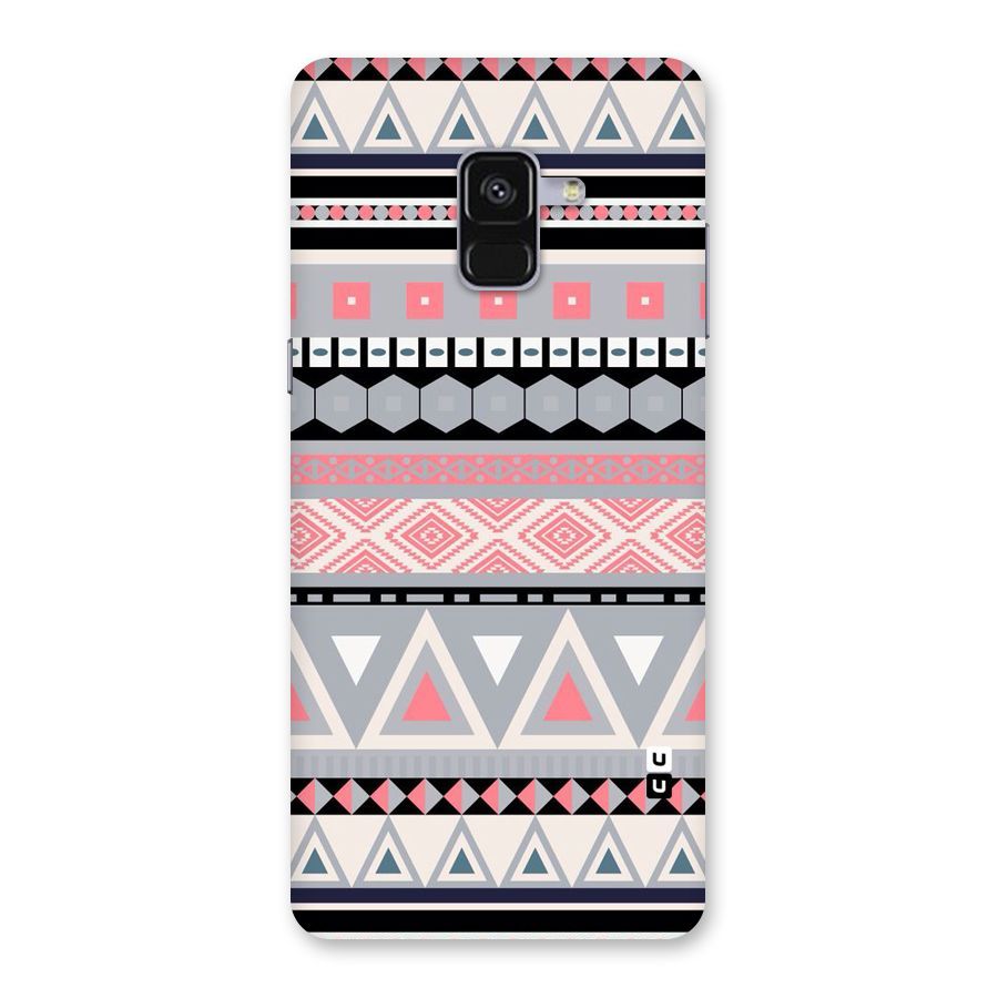 Grey Pink Pattern Back Case for Galaxy A8 Plus