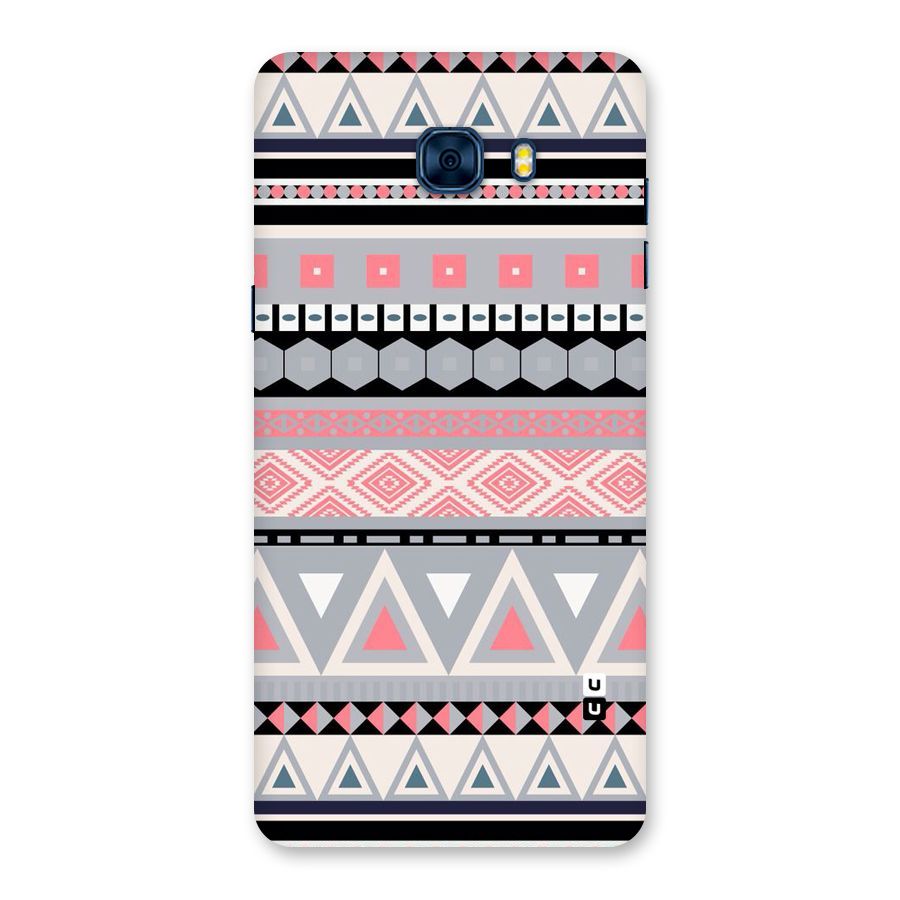 Grey Pink Pattern Back Case for Galaxy C7 Pro