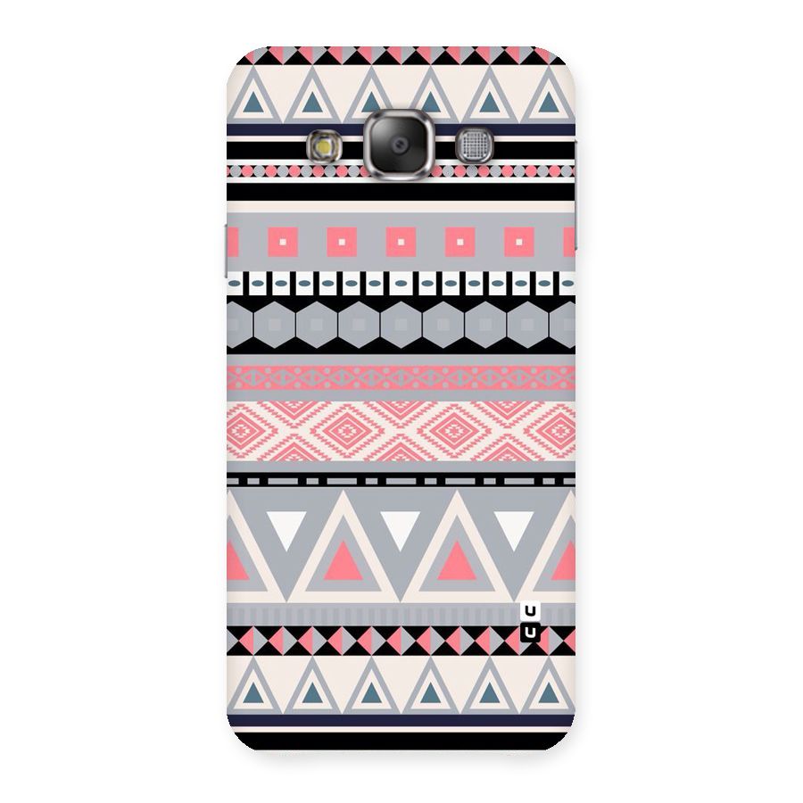 Grey Pink Pattern Back Case for Galaxy E7