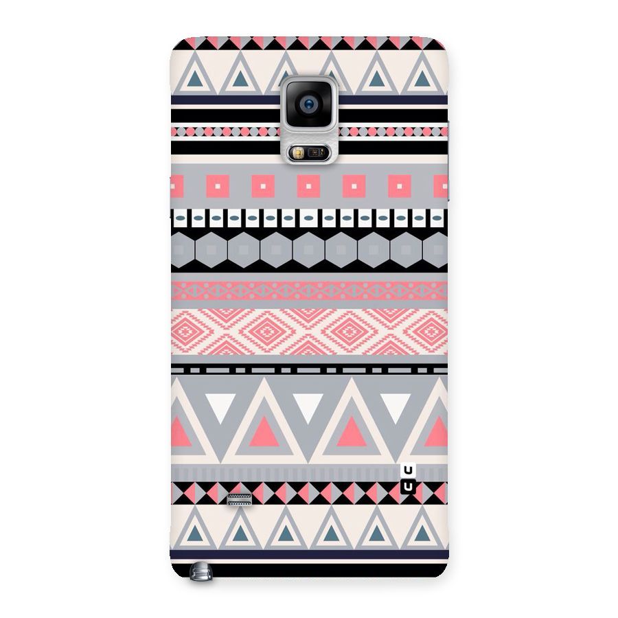 Grey Pink Pattern Back Case for Galaxy Note 4