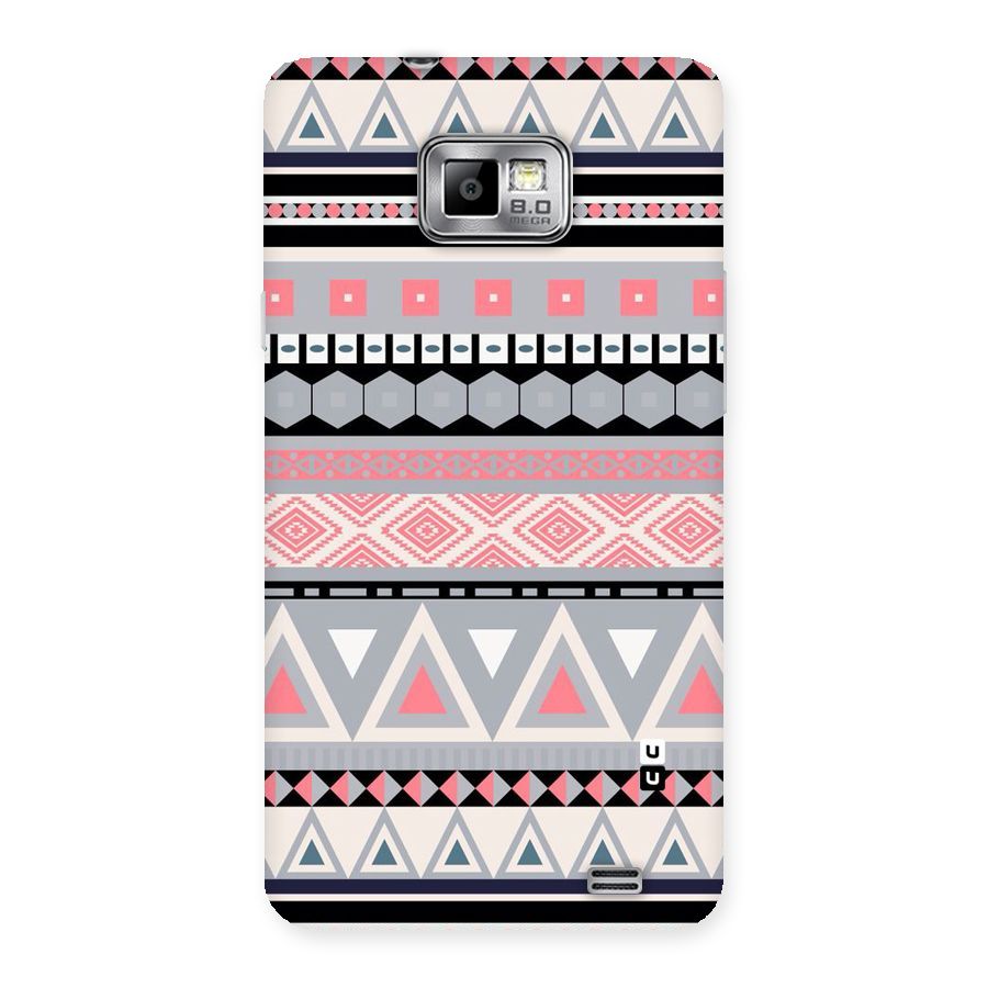 Grey Pink Pattern Back Case for Galaxy S2