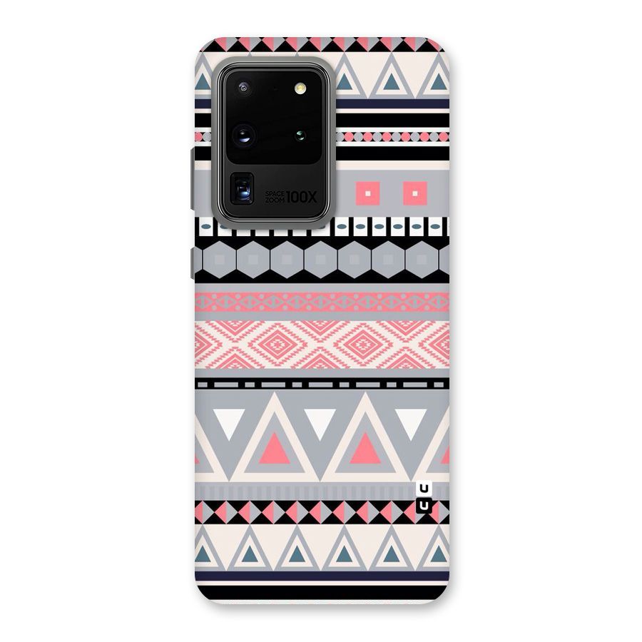 Grey Pink Pattern Back Case for Galaxy S20 Ultra
