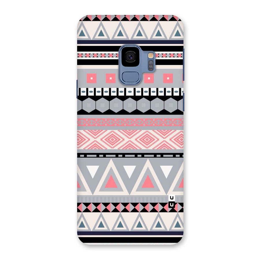 Grey Pink Pattern Back Case for Galaxy S9