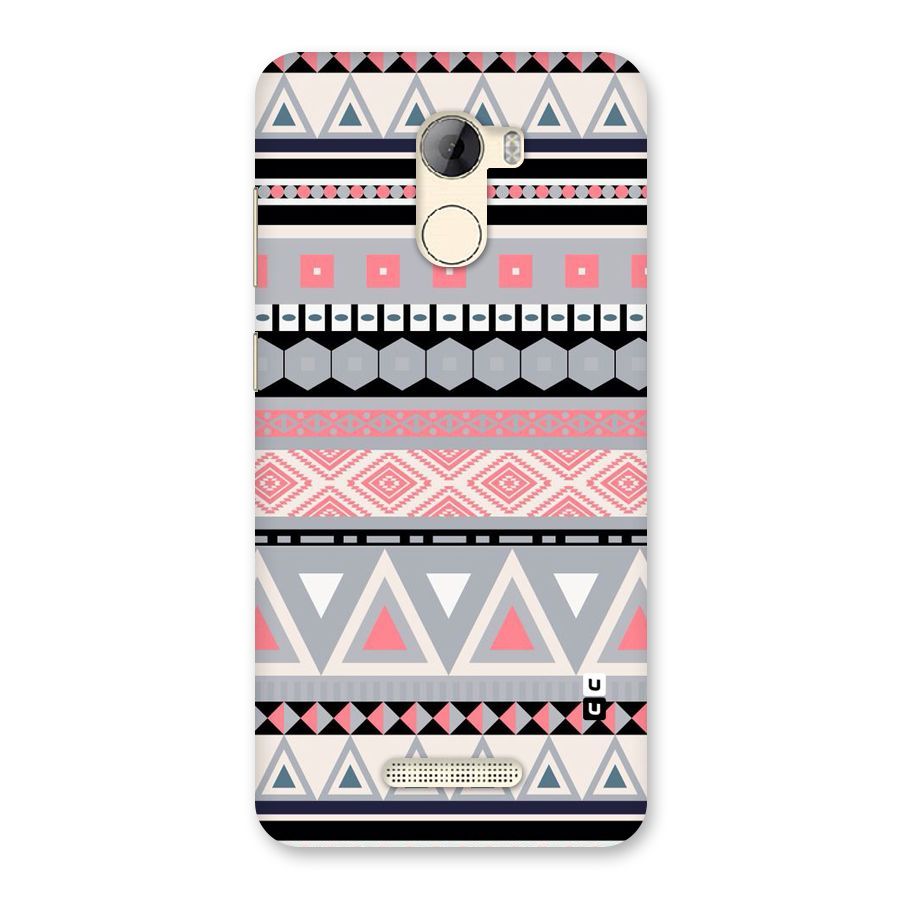 Grey Pink Pattern Back Case for Gionee A1 LIte