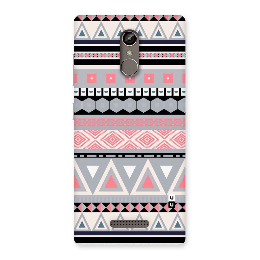 Grey Pink Pattern Back Case for Gionee S6s