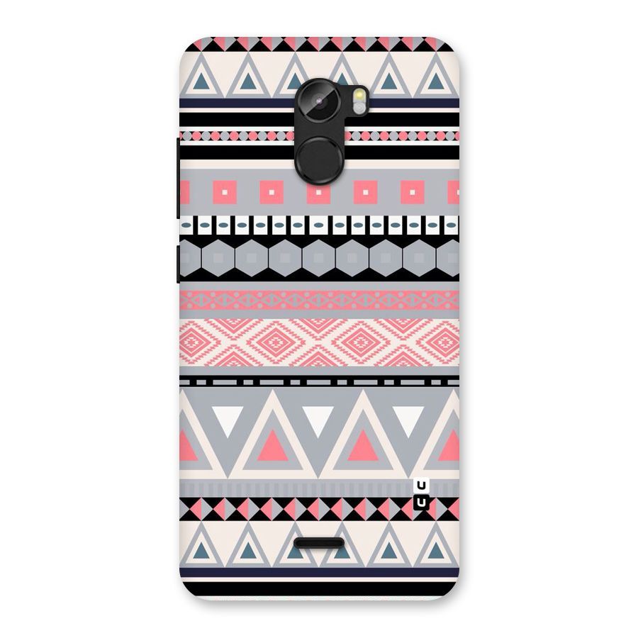 Grey Pink Pattern Back Case for Gionee X1