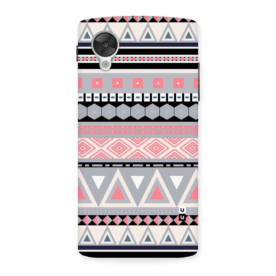 Grey Pink Pattern Back Case for Google Nexsus 5